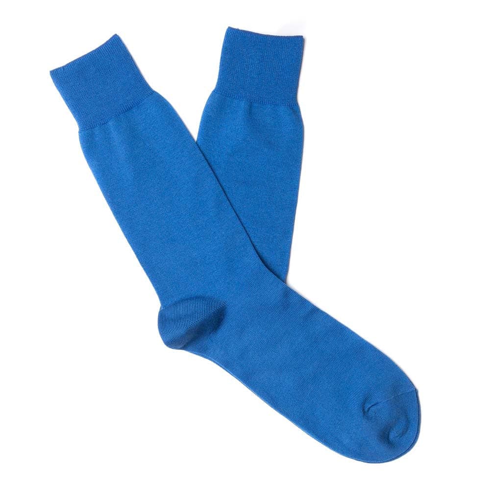 Mens Blue 193 Stretch Cotton Blend Dress Socks